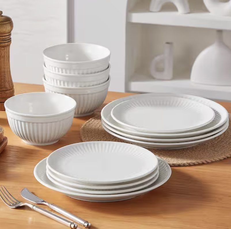 white porcelain dinner plates